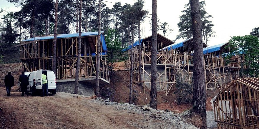 Kış ortasında yanan ormanda köşkler yükseliyor 1 camburnu koskler