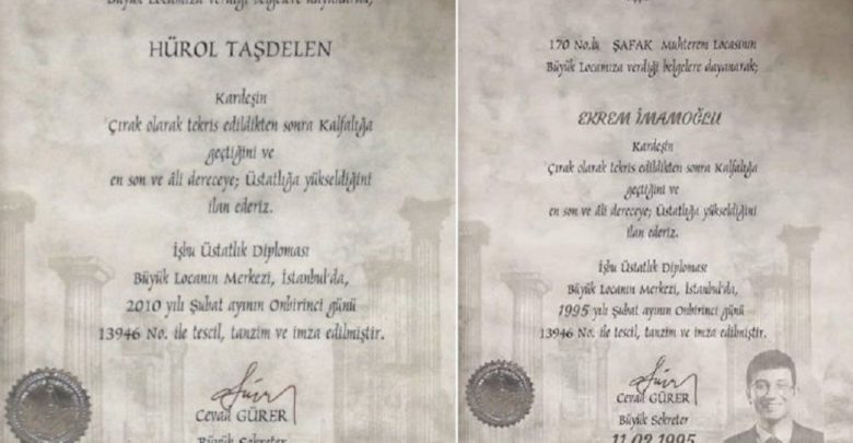 "Ekrem İmamoğlu için hazırlanan mason diplomasının aslı bana ait" 3 ekrem imamoglu mason