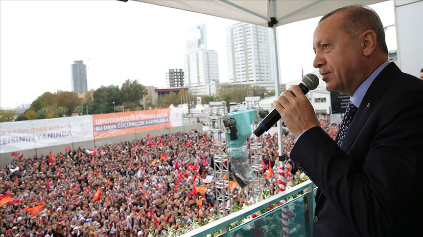 Erdoğan'dan iddialara yanıt: Eğer yiğitsen ben cumhurbaşkanlığımı ortaya koyuyorum 1 erdogan izmir 1294871