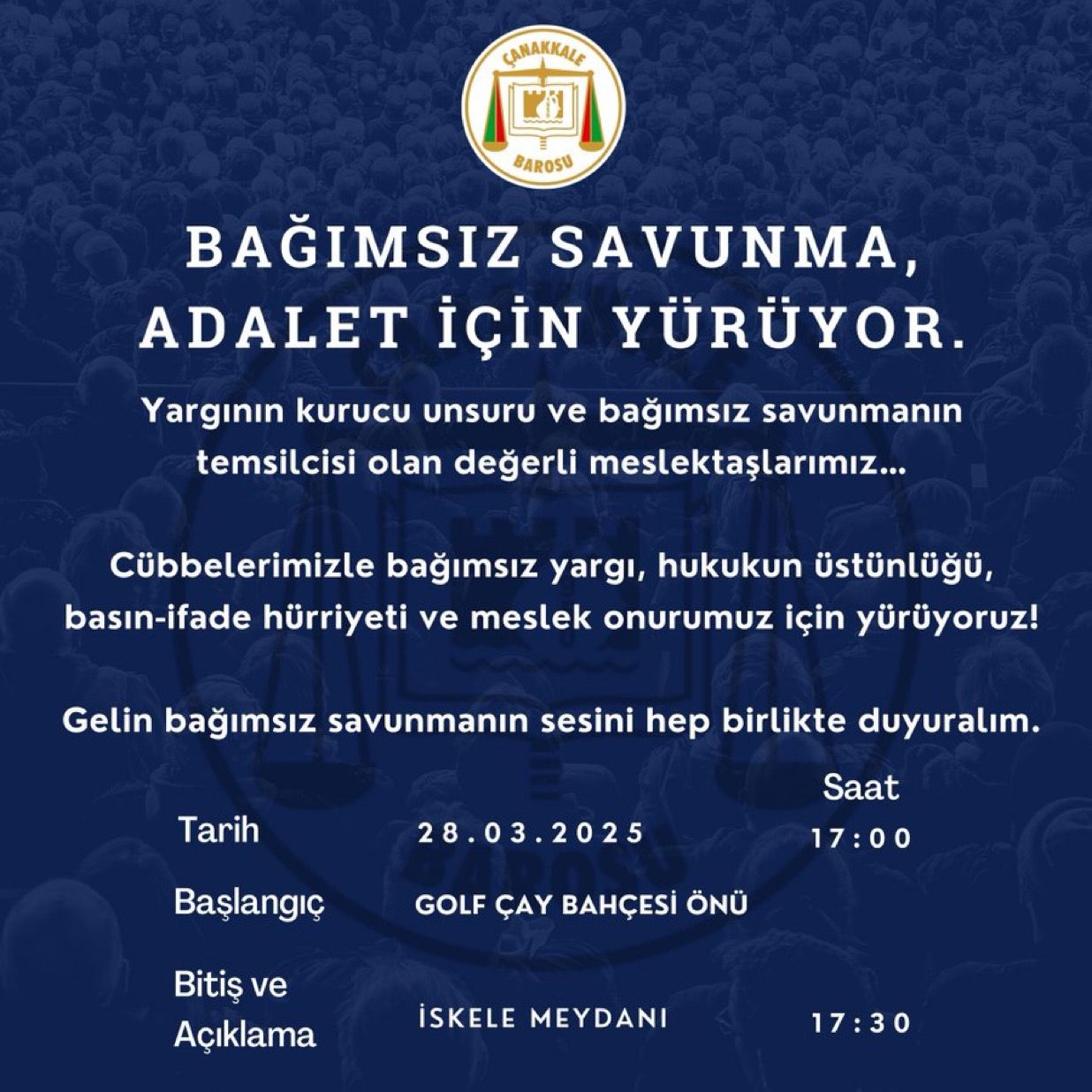 Çanakkale Barosu Meydanlara İniyor 1 Canakkale Barosu