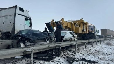 Erzurum'da zincirleme kaza! 1 kaz 1