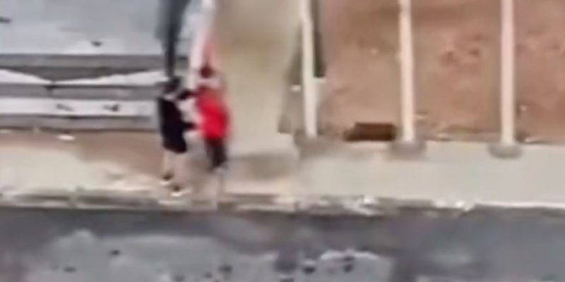 Elazığ’da çocuklar bayrağın düşmemesi için büyük çaba gösterdi 2 Elazığ’da çocuklardan duygulandıran hareket