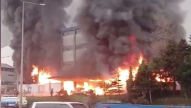 Trabzon'da fındık fabrikası alevlere teslim oldu 1 yangin 22