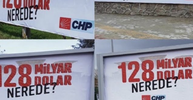 Beylikdüzü'ne asılan '128 milyar dolar nerede?' afişlerine Erdoğan'a hakaret soruşturması!