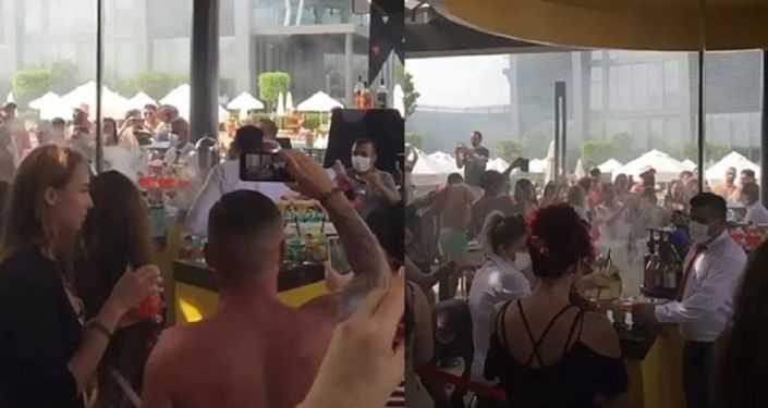 Antalya'da bir otelde yüzlerce kişinin katıldığı parti düzenlendi 1 Antalyada bir otelde yuzlerce kisinin katildigi parti duzenlendi