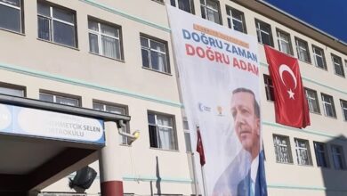 Ortaokula Erdoğan'ın Seçim Afişi Asıldı! 10 van okul erdogan posteri