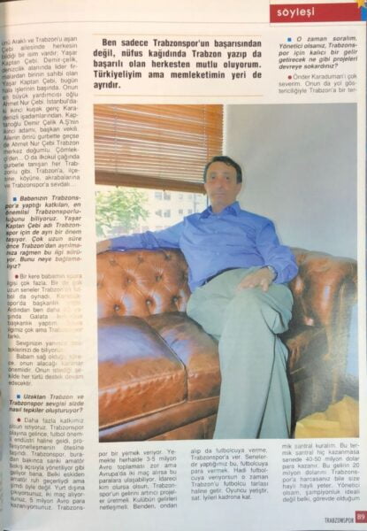 Ahmet Nur Çebi'ye Şok : Trabzonuna Başkan Olsana 7 Beşiktaş Başkanı Ahmet Nur Çebi‘nin Ali Çil'in paylaşımlarında yer alan 2008 yılında Trabzonspor’un resmi yaygın organına verdiği röportajın ayrıntıları ortaya çıktı.
