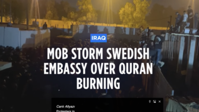 İsveç'in Bağdat Büyükelçiliği basıldı, ateşe verildi