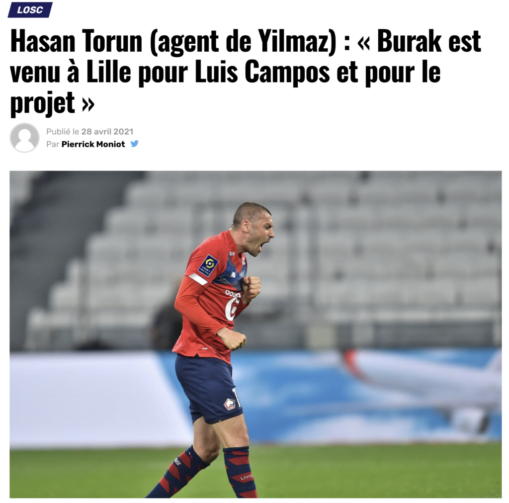 Beşiktaş’tan Fransız ekibi Lille’e transfer olan Burak Yılmaz ile ilgili menajer Hasan Torun açıklamalarda bulundu.