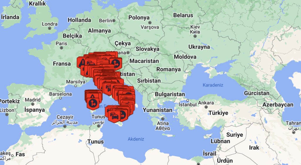 İtalya hakkında güncel trafik bilgileri (İtalyanca)