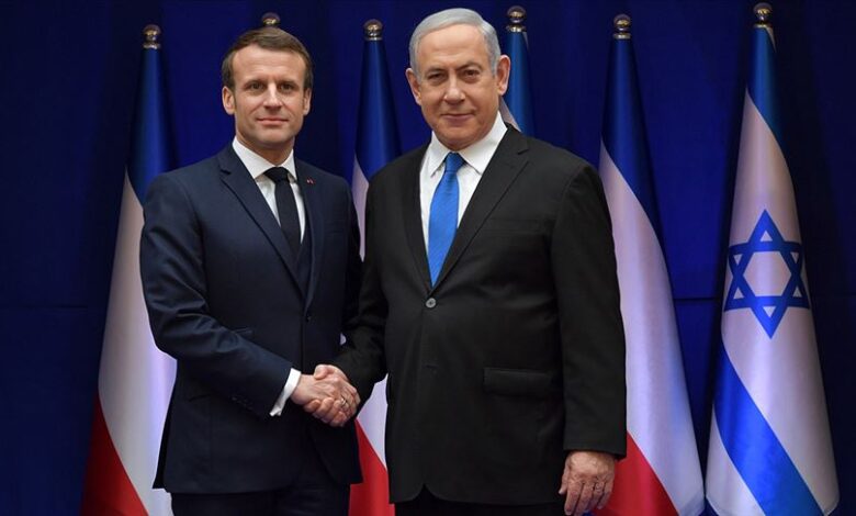 binyamin netanyahu macron gorustu