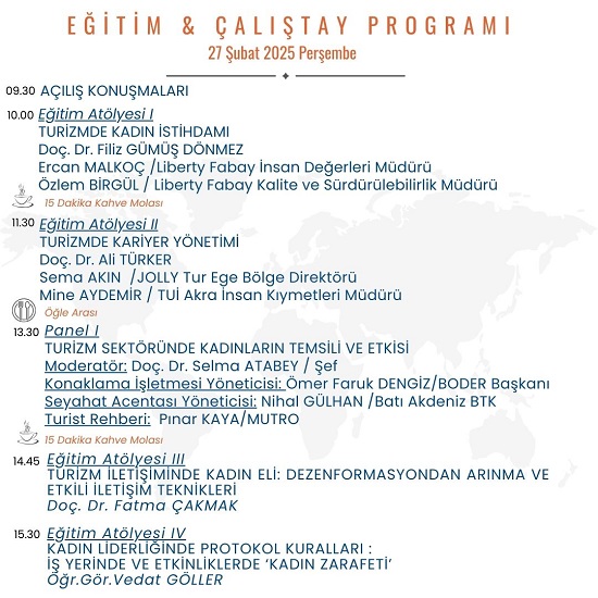 Turizmde Kadın Eli Çalıştayı Muğla’da Gerçekleştiriliyor” 2 Turizmde Kadın Eli Çalıştayı 27 Şubatta (yarın)Başlıyor