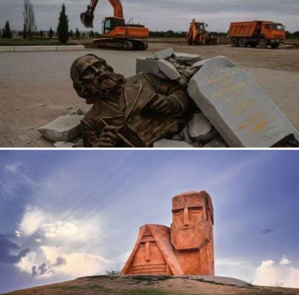 Azerbaycan ve Ermenistan Arasında Barış Antlaşması ve Gölgede Kalanlar! 3 Ermenilerin Tatik ve Papik (Dede ve Nine) adını verdikleri Hankendi'de bulunan anıt ve Azerbaycan'ın yıktığı İvan Ayvazovski anıtı!