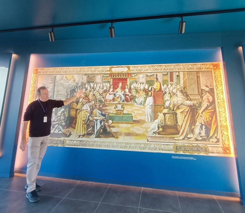 İznik Aziz Neophytos Bazilikası'nda yapılan 1. Konsilin Vatikan Sistine Şapeli’nde resmedilişi.