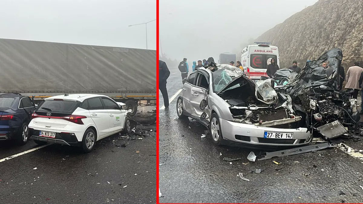 Gaziantep Valiliği, Tarsus-Adana-Gaziantep (TAG) Otoyolu'nda 10 aracın karıştığı zincirleme trafik kazasında 2 kişinin öldüğünü, 11 kişinin de yaralandığını bildirdi