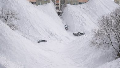 Rusya'nın Kamçatka bölgesinde apartmanların dördüncü katı yüksekliğine ulaşan kar yağışı oldu