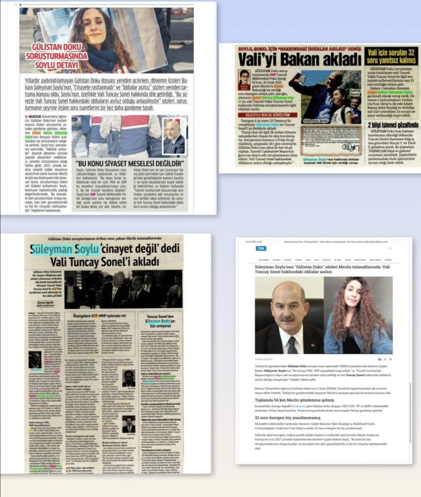 Süleyman Soylu Gülistan Doku olayının soruşturma süreci ve Vali Tuncay Sonel ile ilgili meclis tutanaklarına yansıyan sözleriyle ilgili açıklama yaptı.