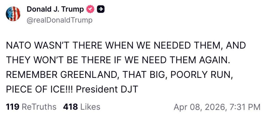 Donald Trump, Grönland'ı hatırladı! 1 ABD İran Savaşı'ndaki ateşkesin ardından ABD Başkanı Donald Trump, NATO'yu Grönland üzerinden tehdit etti