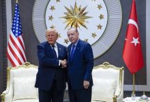 Cumhurbaşkanı Recep Tayyip Erdoğan, NATO Zirvesi için Ankara’ya gelen ABD Başkanı Donald Trump’ı Cumhurbaşkanlığı Külliyesi’nde kabul etti.